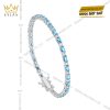 Lắc tay vàng trắng Au750 đính Topaz