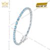 Lắc tay vàng trắng Au750 đính Topaz