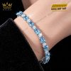Lắc tay vàng trắng Au750 đính Topaz