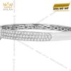 Vòng tay vàng trắng Au750 đính sapphire xanh lá