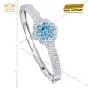 Vòng tay vàng trắng đính Au750 đính đá Topaz