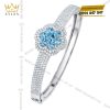 Vòng tay vàng trắng đính Au750 đính đá Topaz