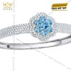 Vòng tay vàng trắng đính Au750 đính đá Topaz