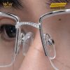 Mắt kính vàng trắng Au750 đính kim cương