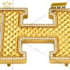 Mặt thắt lưng chữ H vàng Au750 đính kim cương