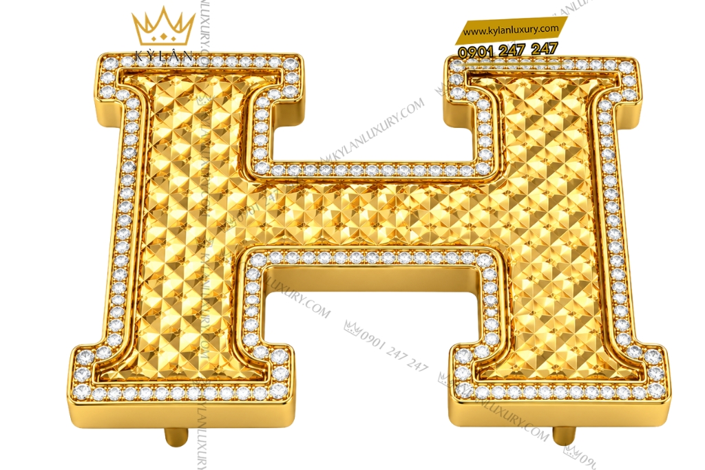 Kỳ Lân Luxury Mat that lung chu H vang Au750 dinh kim cuong 5 3 Mặt thắt lưng chữ H vàng Au750 đính kim cương