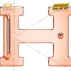 Mặt thắt lưng chữ H vàng hồng Au750 đính kim cương