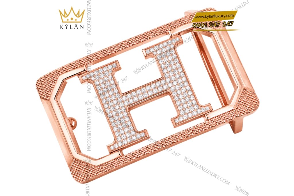 Mặt thắt lưng chữ H vàng hồng đính kim cương 3 Mặt thắt lưng chữ H vàng hồng đính kim cương