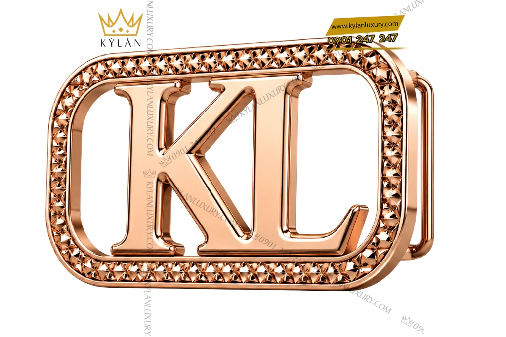Kỳ Lân Luxury Mat that lung chu KL vang hong Au750 3 Mặt thắt lưng chữ KL vàng hồng Au750