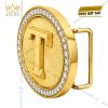 Mặt thắt lưng chữ T Oval vàng Au750 đính kim cương