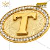 Mặt thắt lưng chữ T Oval vàng Au750 đính kim cương