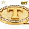 Mặt thắt lưng chữ T Oval vàng Au750 đính kim cương