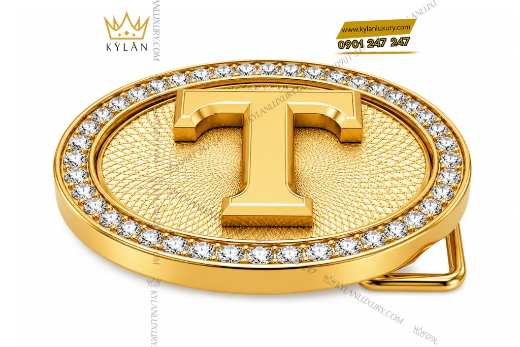 Kỳ Lân Luxury Mat that lung chu T Oval vang Au750 dinh kim cuong 4 Mặt thắt lưng chữ T Oval vàng Au750 đính kim cương