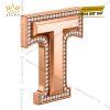 Mặt thắt lưng chữ T vàng hồng Au750 đính kim cương