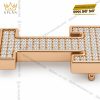 Mặt thắt lưng chữ T vàng hồng Au750 đính kim cương