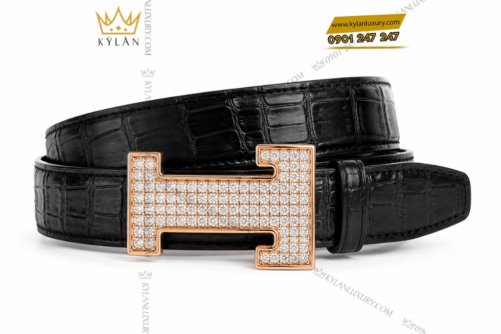 Kỳ Lân Luxury Mat that lung chu T vang hong Au750 dinh kim cuong 24 Mặt thắt lưng chữ T vàng hồng Au750 đính kim cương