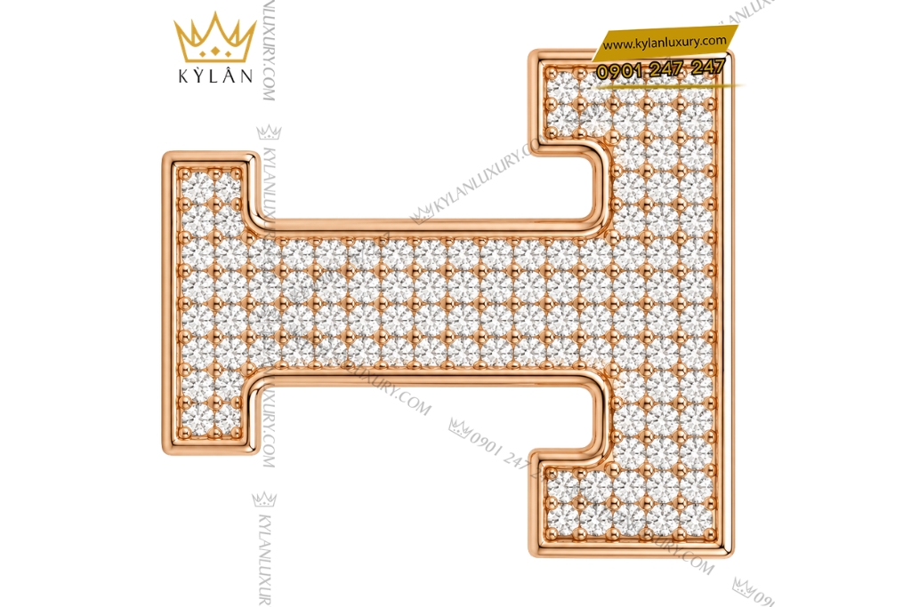 Kỳ Lân Luxury Mat that lung chu T vang hong Au750 dinh kim cuong 26 Mặt thắt lưng chữ T vàng hồng Au750 đính kim cương