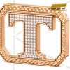 Mặt thắt lưng chữ T vàng hồng Au750 đính kim cương
