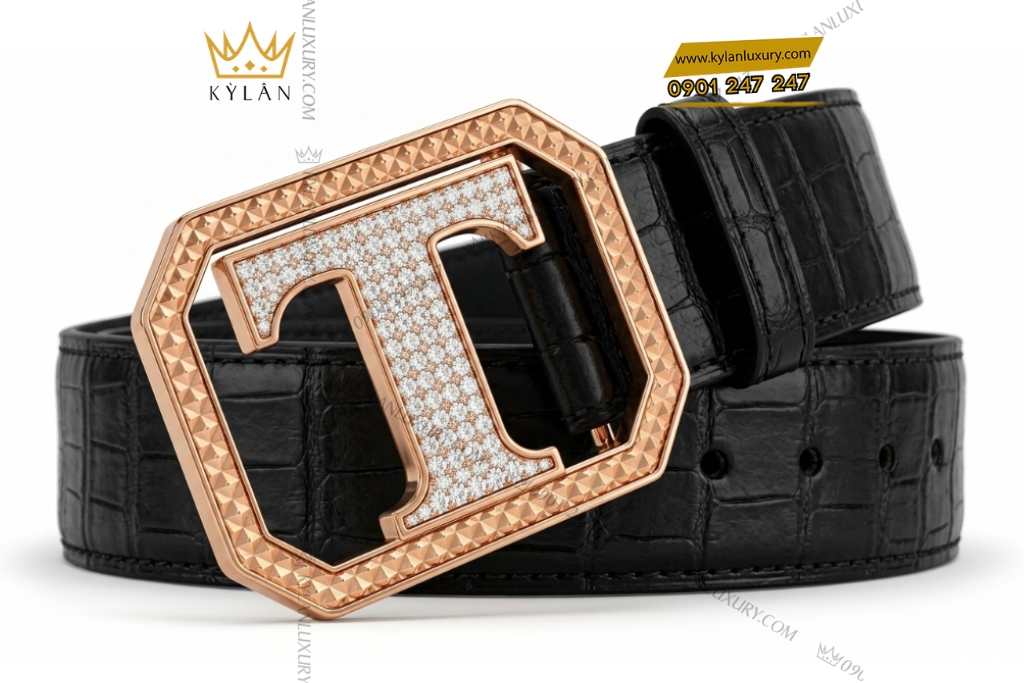 Kỳ Lân Luxury Mat that lung chu T vang hong Au750 dinh kim cuong 7 1 Mặt thắt lưng chữ T vàng hồng Au750 đính kim cương