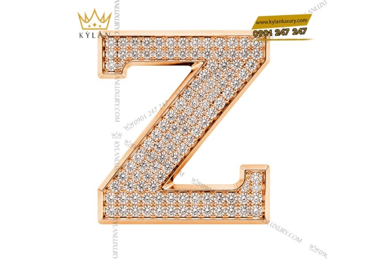Mặt thắt lưng chữ Z vàng hồng đính full kim cương