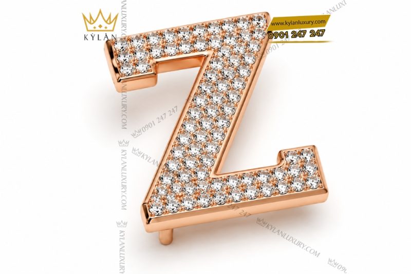 Mặt thắt lưng chữ Z vàng hồng đính full kim cương