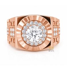 Nhẫn Kỳ Lân Signature vàng hồng Au750 đính kim cương chủ 9ly1