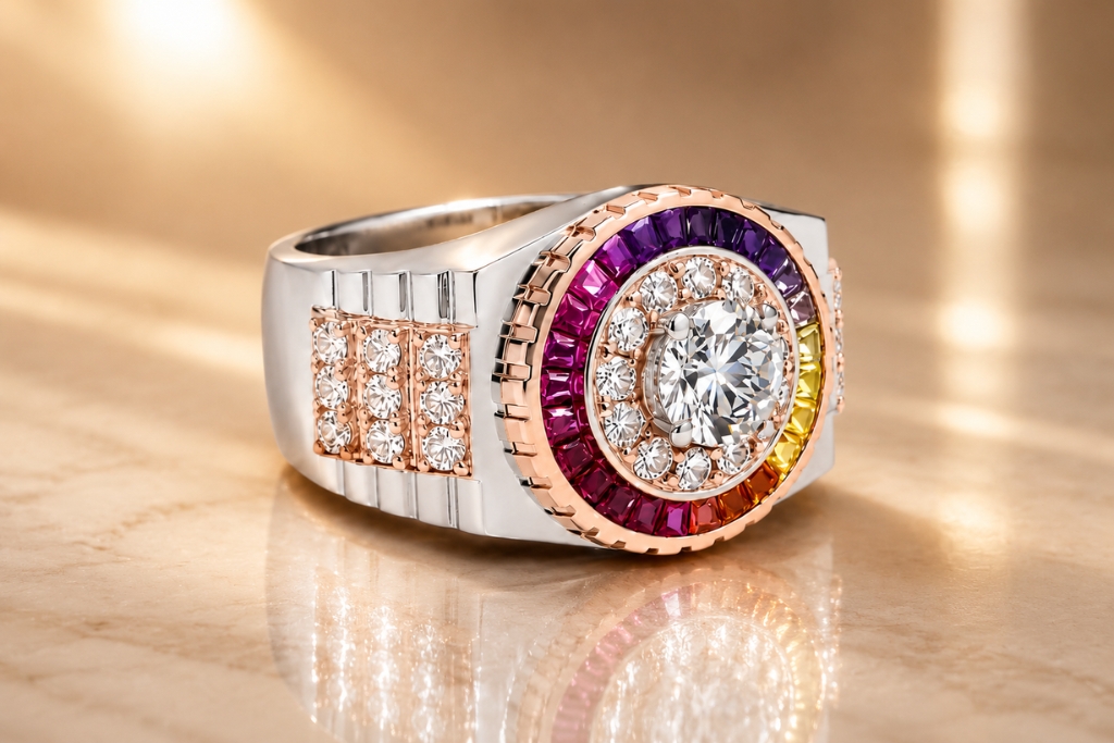 Nhẫn Rolex Rainbow