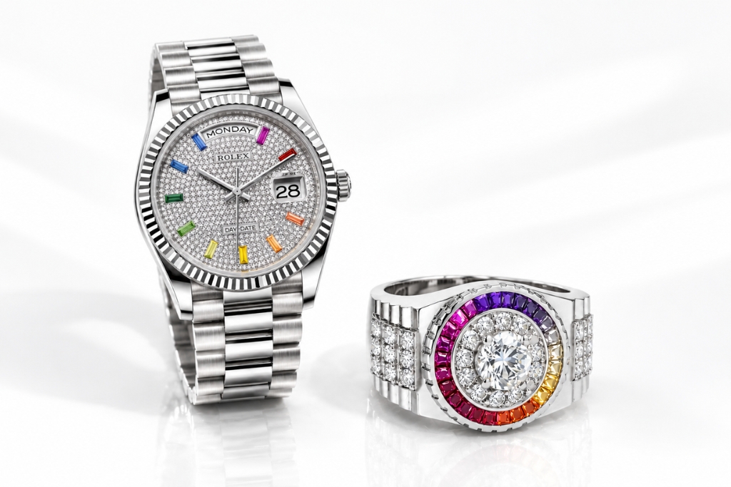 Nhẫn Rolex Rainbow