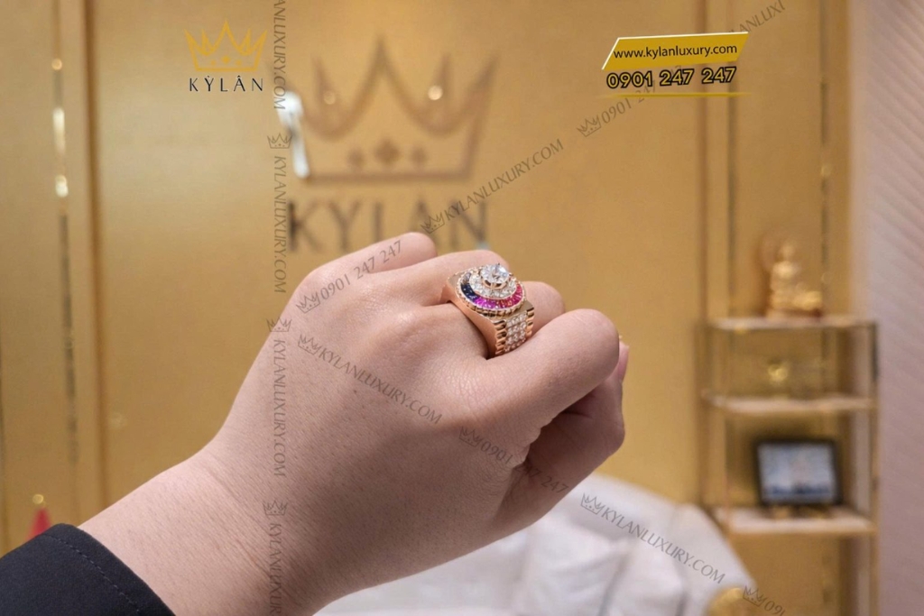 Nhẫn Rolex Rainbow