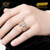 Nhẫn nam vàng hồng Au750 đính kim cương