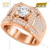 Nhẫn nam vàng hồng Au750 đính kim cương