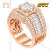 Nhẫn nam vàng hồng Au750 đính kim cương