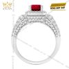 Nhẫn nam vàng trắng Au750 đính sapphire đỏ