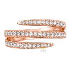 Nhẫn nữ vàng hồng Au750 đính kim cương