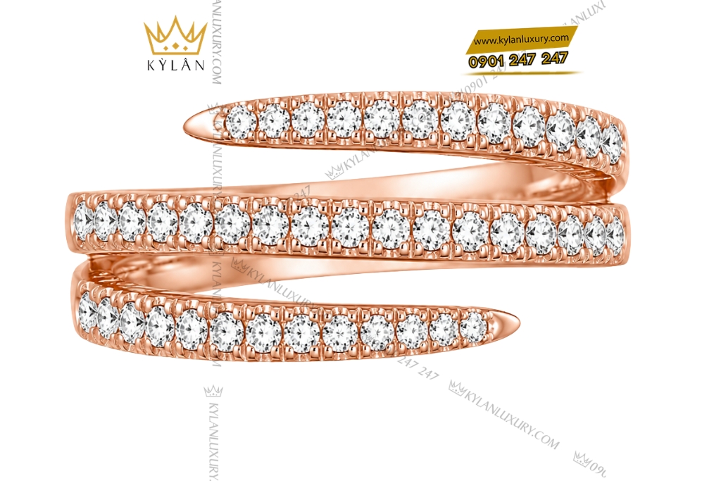 Kỳ Lân Luxury Nhan nu vang hong Au750 dinh kim cuong 2 1 Nhẫn nữ vàng hồng Au750 đính kim cương