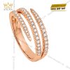 Nhẫn nữ vàng hồng Au750 đính kim cương