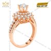 Nhẫn nữ vàng hồng Au750 đính kim cương
