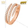 Nhẫn nữ vàng hồng Au750 đính kim cương