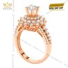 Nhẫn nữ vàng hồng Au750 đính kim cương