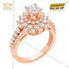 Nhẫn nữ vàng hồng Au750 đính kim cương