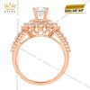 Nhẫn nữ vàng hồng Au750 đính kim cương