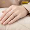 Nhẫn nữ vàng hồng Au750 đính kim cương