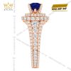 Nhẫn nữ vàng hồng Au750 đính sapphire xanh