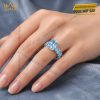 Nhẫn nữ vàng trắng Au750 đính đá Topaz