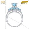 Nhẫn nữ vàng trắng Au750 đính đá Topaz