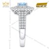 Nhẫn nữ vàng trắng Au750 đính đá Topaz