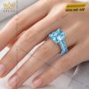 Nhẫn nữ vàng trắng Au750 đính đá Topaz