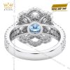 Nhẫn nữ vàng trắng Au750 đính đá Topaz