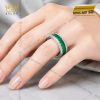 Nhẫn nữ vàng trắng Au750 đính đá ngọc lục bảo