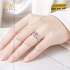 Nhẫn nữ vàng trắng Au750 đính kim cương và sapphire hồng